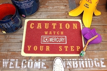 マーキュリーガレージマット MERCURY <div><br></div>玄関マット アメリカ雑貨屋 SUNBRIDGE