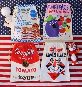 ドゥボーイ巾着 ファニーフェイス巾着 キャンベル巾着 ケロッグタイガー巾着 アメリカ雑貨屋 サンブリッヂ